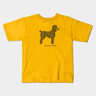 Standard Poodle with Name - dog lovers detailed poodle drawing Kids T-Shirt